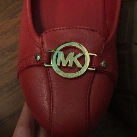 Michael Kory red loafers/ flats - Picture 3 of 5